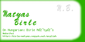 matyas birle business card